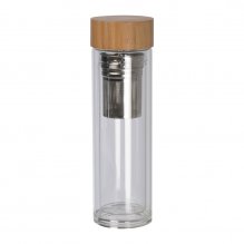 Sticla cu dop din bambus, 420 ml