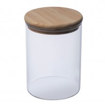Borcan din sticla borosilicata cu capac Borcan din sticla borosilicata cu capac
