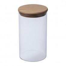 Borcan din sticla borosilicata cu capac Borcan din sticla borosilicata cu capac