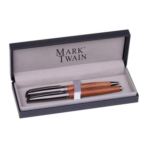 Set de scris din lemn Mark Twain