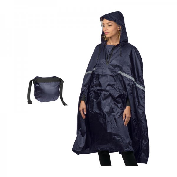 Poncho de ploaie pliabila cu dunga reflectorizanta
