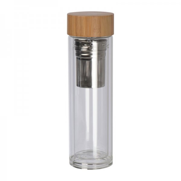 Sticla cu dop din bambus, 420 ml