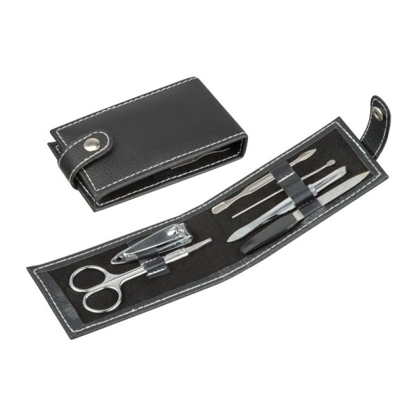 Set manichiura 7 piese in etui de piele